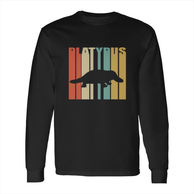 Vintage Retro Platypus Silhouette Long Sleeve T-Shirt