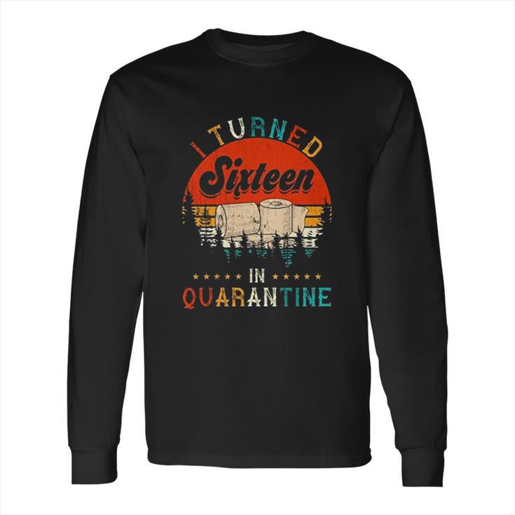 Vintage I Turned Sixteen 16Th Birthday Celebration In Social Distancing Long Sleeve T-Shirt