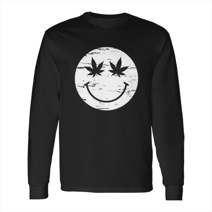 Weed Smile Face Long Sleeve T-Shirt