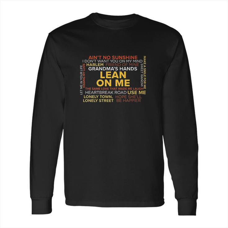 Word Cloud T  Songs Written By Bill Withers Long Sleeve T-Shirt