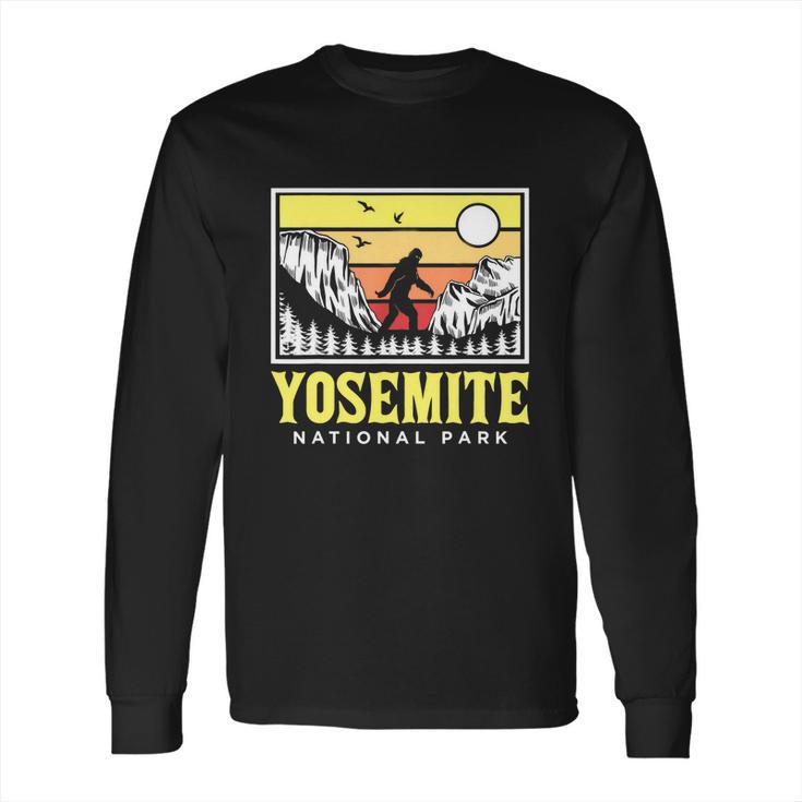 Yosemite National Park Us Bigfoot Sasquatch Yeti Funny Gift Long Sleeve T-Shirt