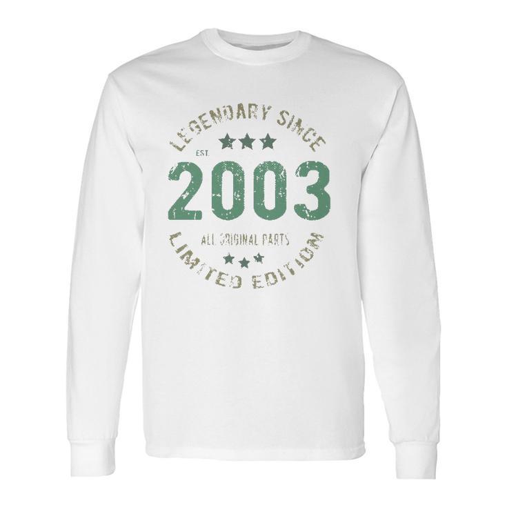 18 Years Old Bday Legend Since 2003 Vintage 18Th Birthday Long Sleeve T-Shirt