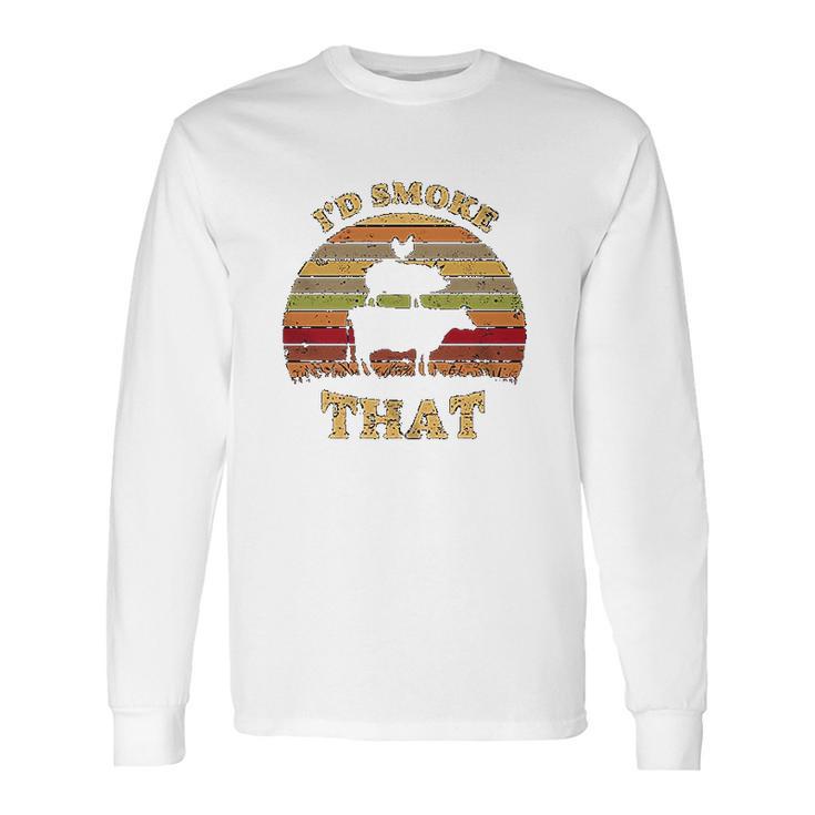 Hisayhe Id That Funny Bbq Grilling Party Vintage Gift Long Sleeve T-Shirt