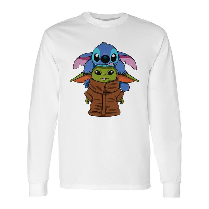 Baby Yoda And Baby Stitch Long Sleeve T-Shirt