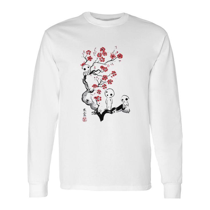 Bakugou Ink Style Princess Mononoke Little Forest Spirits Long Sleeve T-Shirt