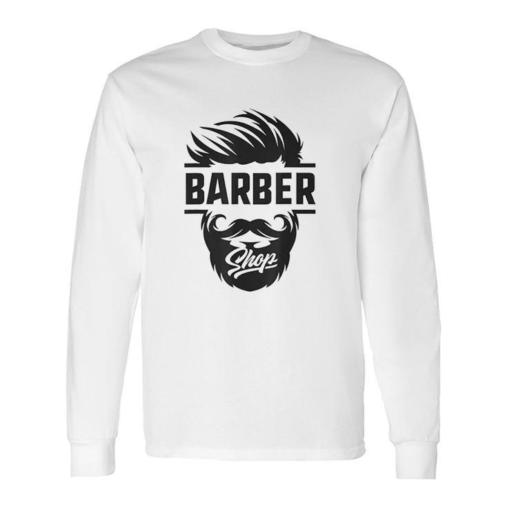 Barber Shop Apron Combo Blade Case Station Hair Set Long Sleeve T-Shirt