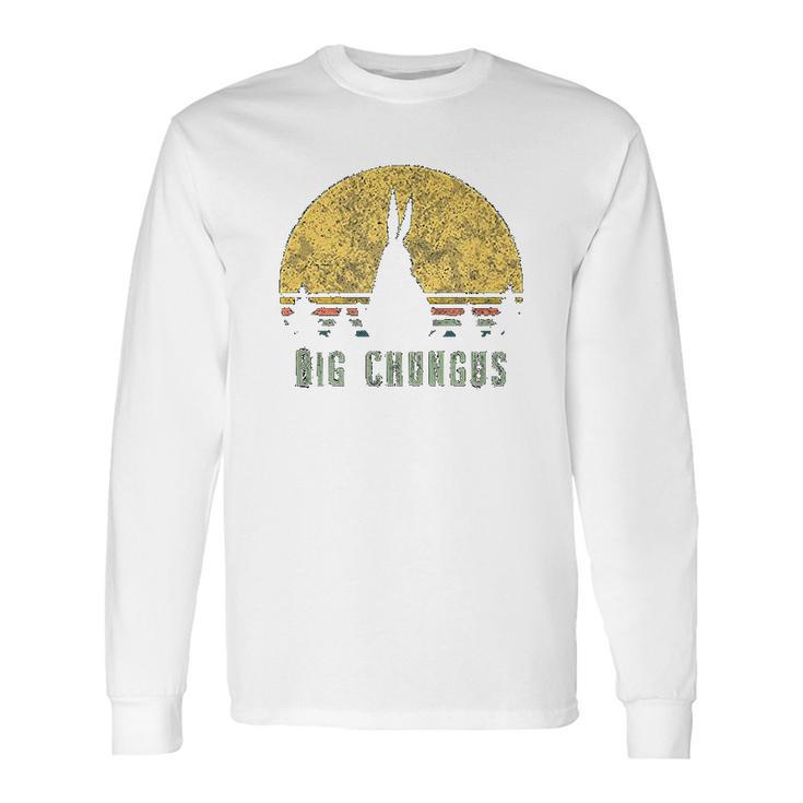 Big Chungus Retro Vintage Sunset Meme Long Sleeve T-Shirt