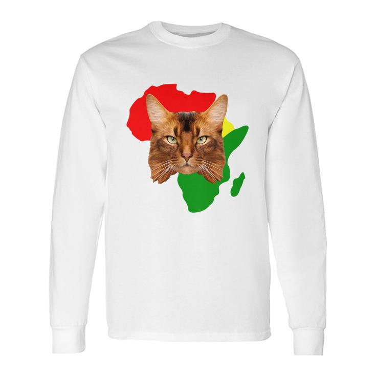 Black History Month African Map Somali Gift For Pet Lovers Proud Black Long Sleeve T-Shirt