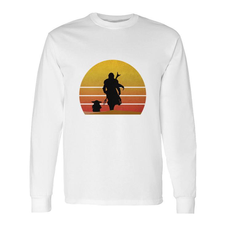 Bounty Hunter And Baby Mandalorian Long Sleeve T-Shirt