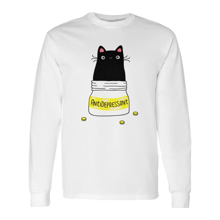 Cat T Shirt Antidepressant Shirt Long Sleeve T-Shirt