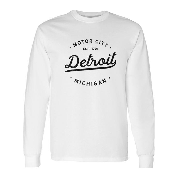 Classic Retro Vintage Detroit Michigan Motor City Long Sleeve T-Shirt