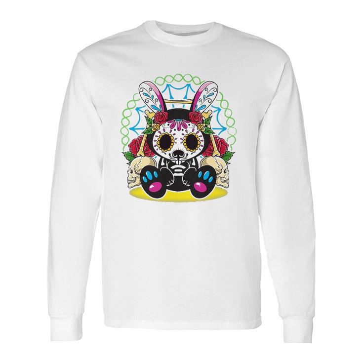 Day Of The Dead Dia De Los Muertos Bunny Sugar Skull Long Sleeve T-Shirt