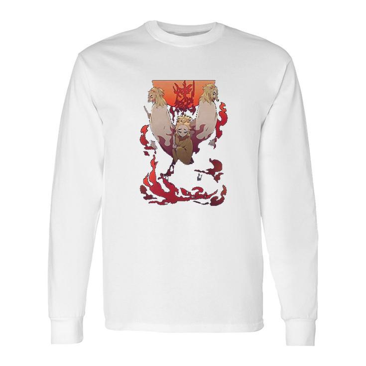 Demon Slayer Men On Fire Long Sleeve T-Shirt