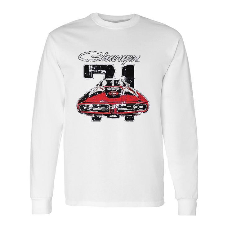 Dodge Charger 71 Distressed American Classic Muscle Car Long Sleeve T-Shirt