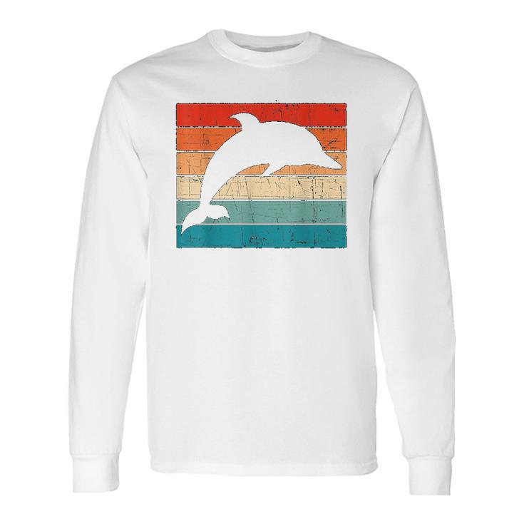 Dolphin Retro Vintage Long Sleeve T-Shirt