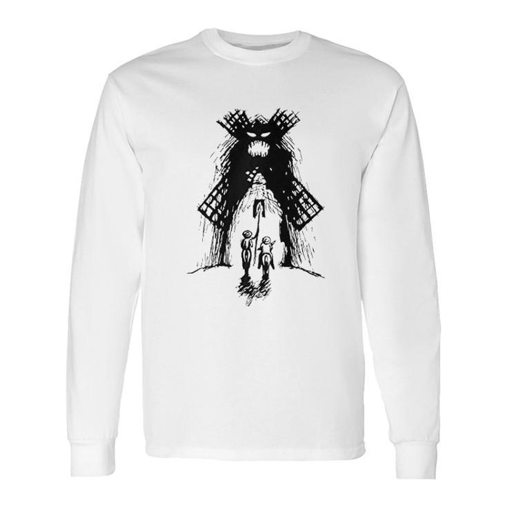 Don Quixote And Sancho Vs Monster Windmill Long Sleeve T-Shirt