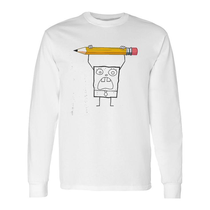 Doodlebob Pencil Rage Long Sleeve T-Shirt