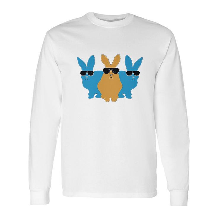 Easter Bunny Hip Trio Bunnies Funny Gift For Easter Kids Long Sleeve T-Shirt