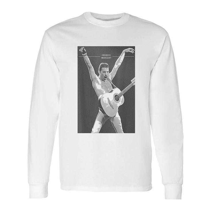 Freddie Mercury Official Live Arms Guitar Long Sleeve T-Shirt