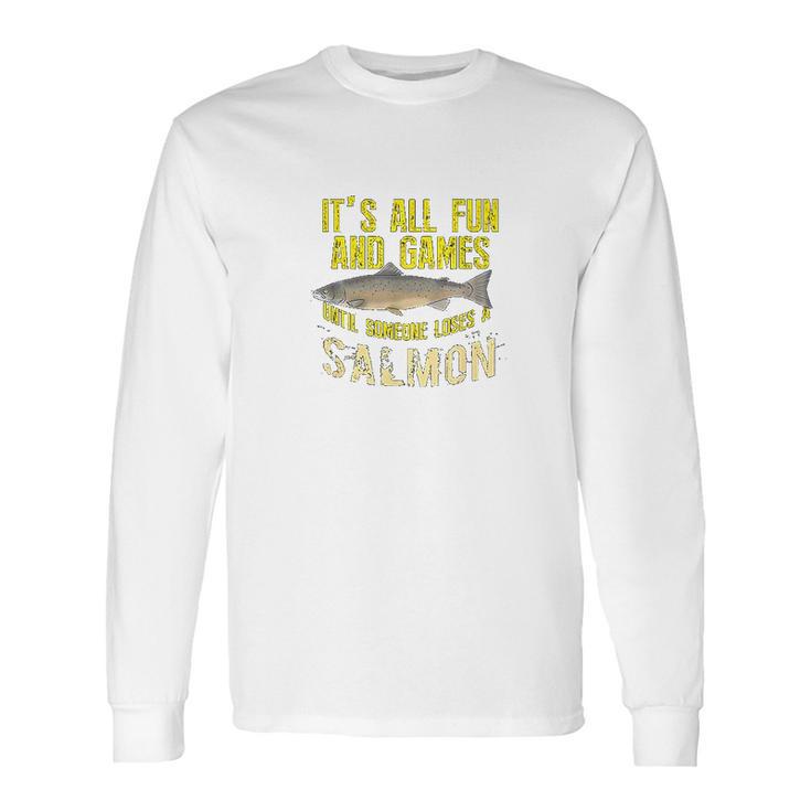 Funny Salmon Fishing Freshwater Saltwater Fish Gift Long Sleeve T-Shirt