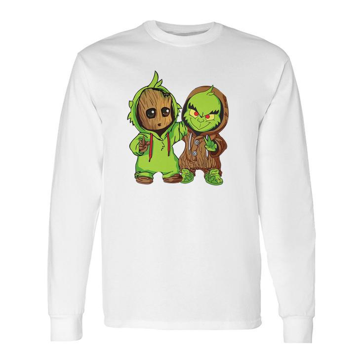 Grinch And Groot Long Sleeve T-Shirt