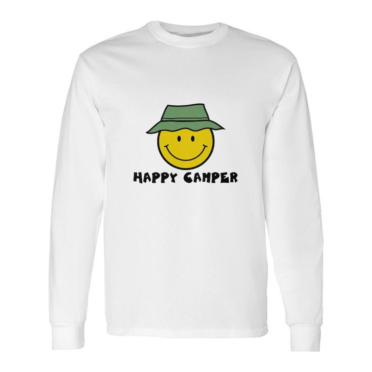 Happy Camper Camping Smiley Face Long Sleeve T-Shirt