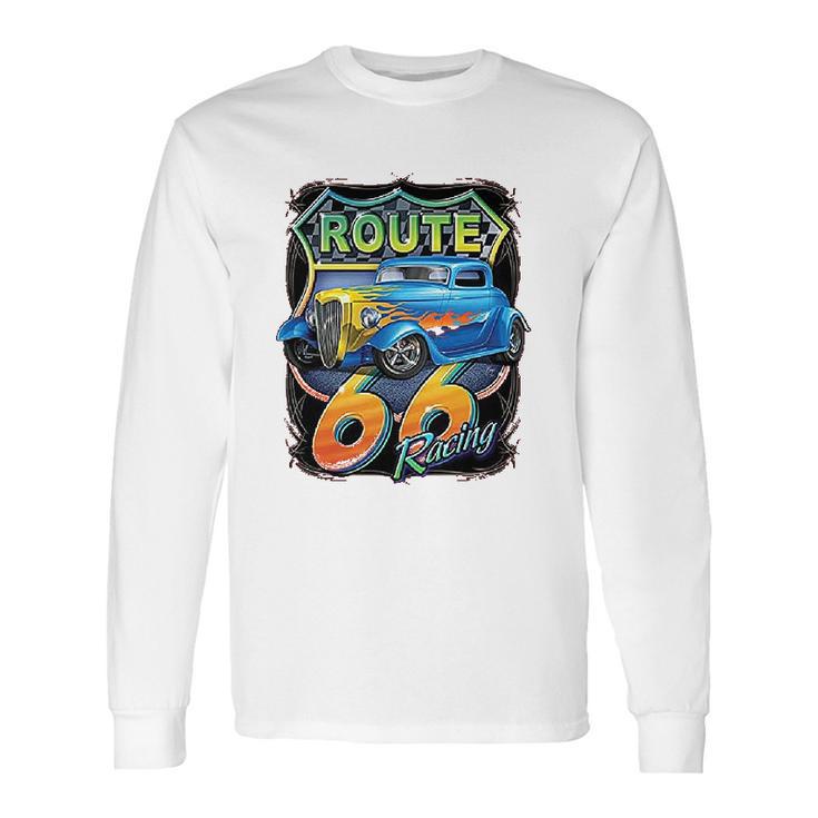 Hot Rod Route 66 Sign Long Sleeve T-Shirt