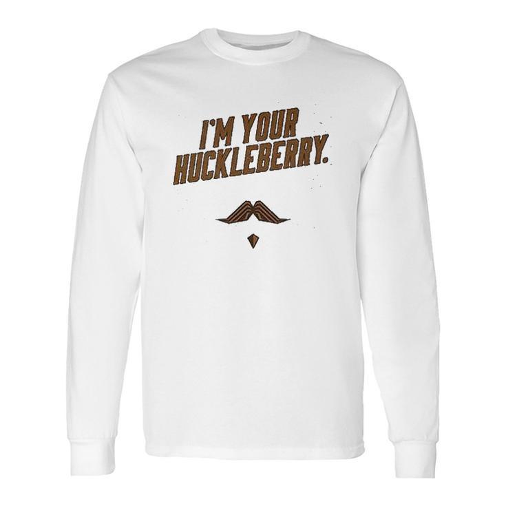 Im Your Huckleberry Western Quote Funny Vintage Gray Long Sleeve T-Shirt