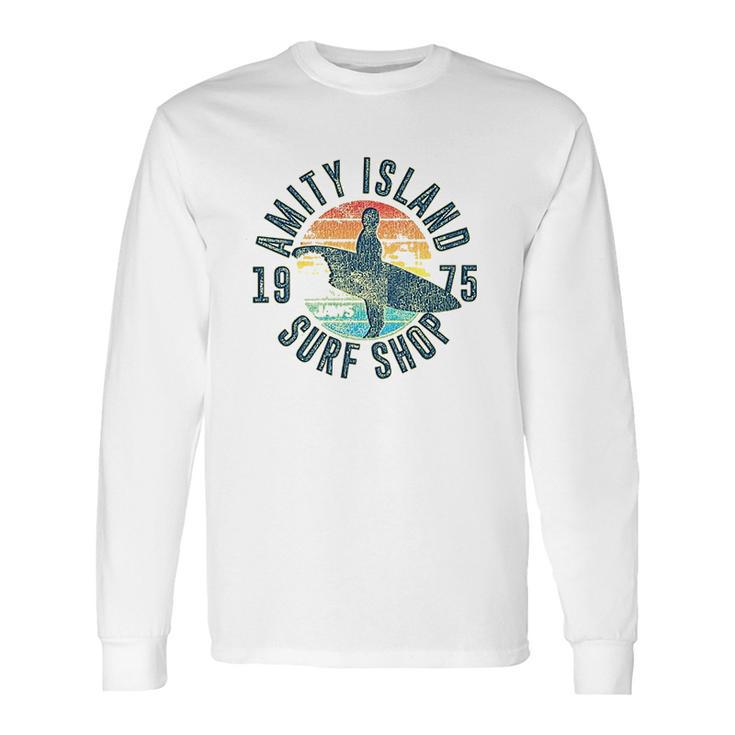 Jaws  Amity Island Surf 1975 Yellow Heather Long Sleeve T-Shirt