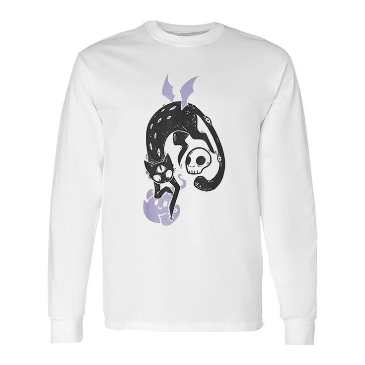 Kawaii Black Cat Pastel Goth Soft Grunge Clothing Long Sleeve T-Shirt