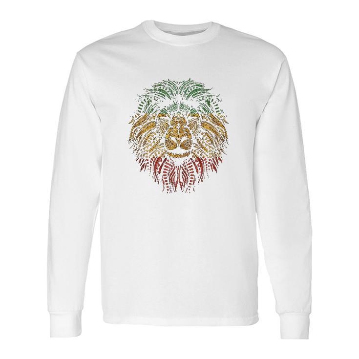 Lion Rasta Roots Rock Reggae Graphic Long Sleeve T-Shirt