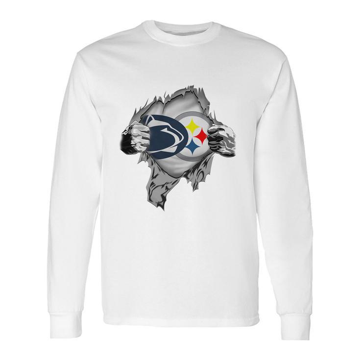 We Are Love Heart Penn State Vs Pittsburgh Steelers Shirtwe Are Love Heart Penn State Vs Pittsburgh Steelers Guys Shirtt Shirt Long Sleeve T-Shirt