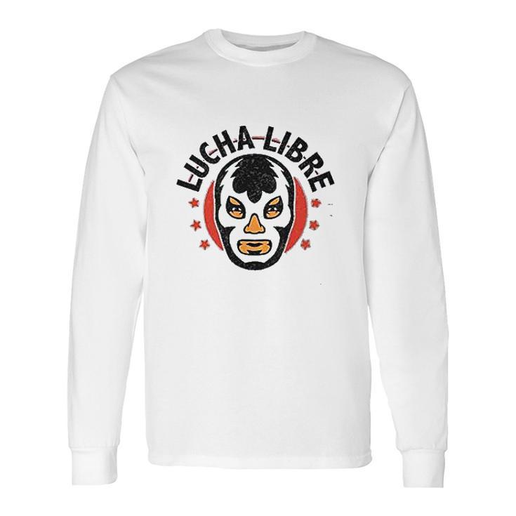 Lucha Libre Retro Mexican Wrestler Long Sleeve T-Shirt