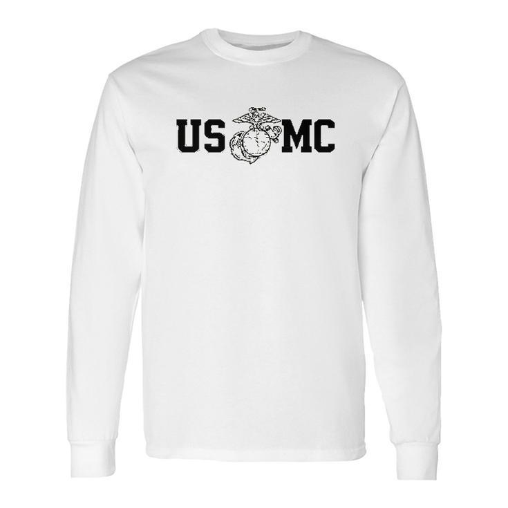 Lucky Ride Marine Corps Bull Dog Usmc Military Long Sleeve T-Shirt