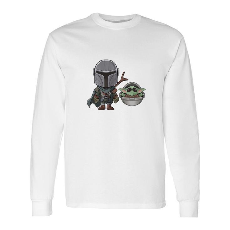 Mandalorian Cute Chibi Long Sleeve T-Shirt