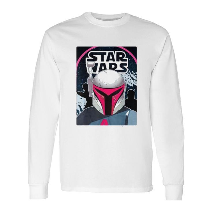 The Mandalorian Neon 80S Comic Cover Long Sleeve T-Shirt