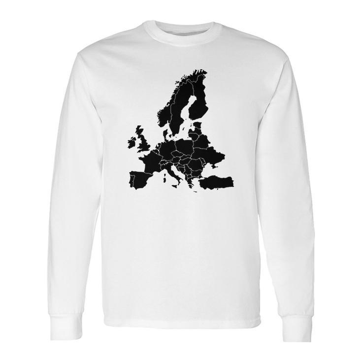 Map Of Europe Long Sleeve T-Shirt