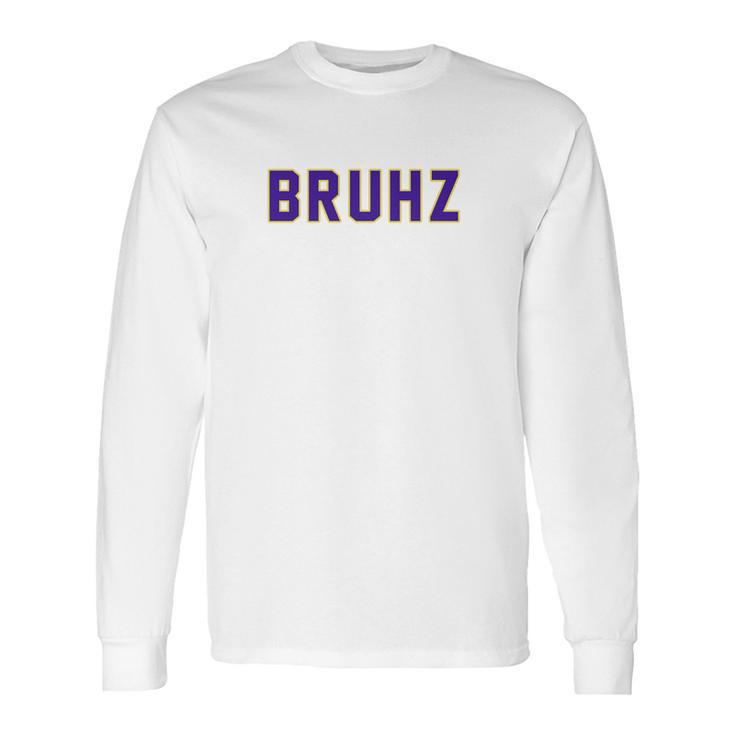 Mens Omega Gold Purple Q Psi Phi Bruhz T-Shirt Long Sleeve T-Shirt