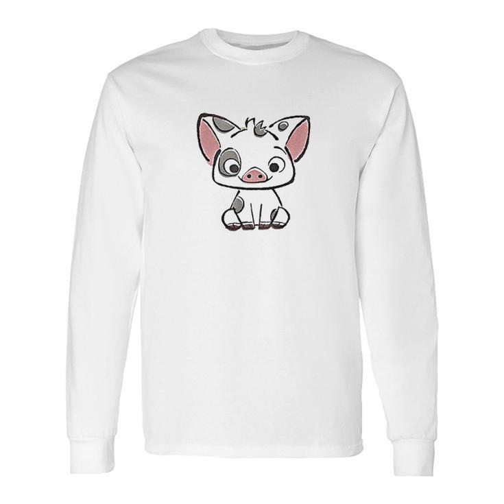 Moana Pua The Pig Girls Cute At Front Long Sleeve T-Shirt