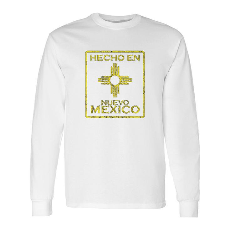 New Mexico Zia Symbol Distressed Hecho En New Mexico Long Sleeve T-Shirt