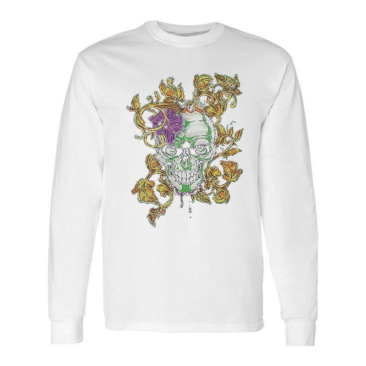 Old Glory Mardi Gras Voodoo Zombie Skull Mens Long Sleeve T-Shirt