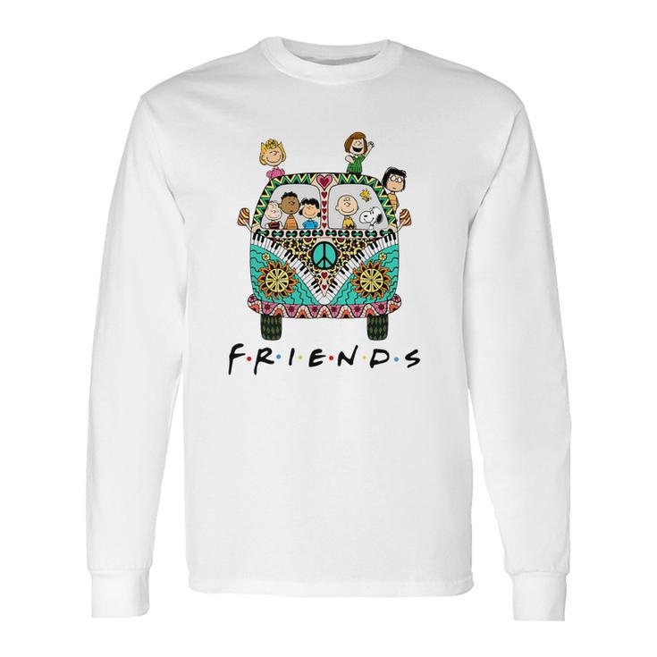 Peanuts Friends With Hippie Bus Shirt Long Sleeve T-Shirt