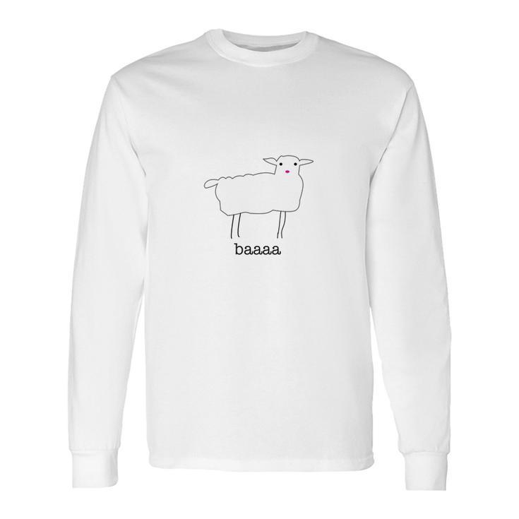 Ponypoor Tees Baaa Sheep With Logo On Back Long Sleeve T-Shirt