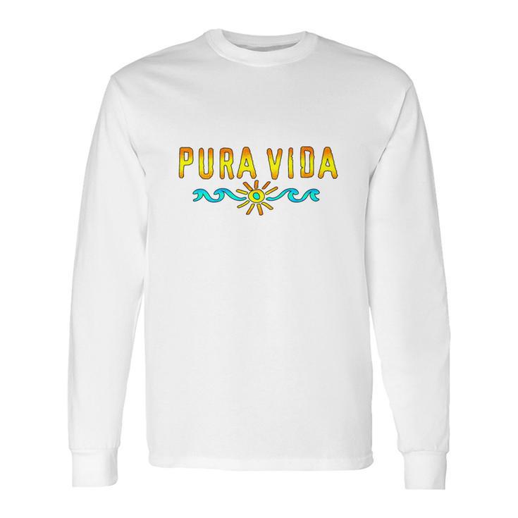 Pura Vida Costa Rica Surfing Beach Holidays Long Sleeve T-Shirt