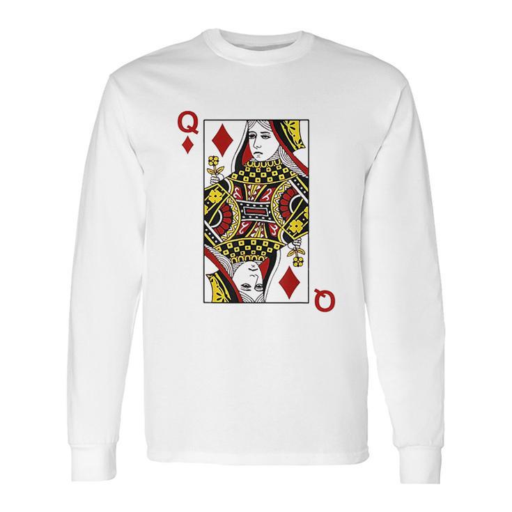 Queen Of Diamond Cards Poker Q Long Sleeve T-Shirt