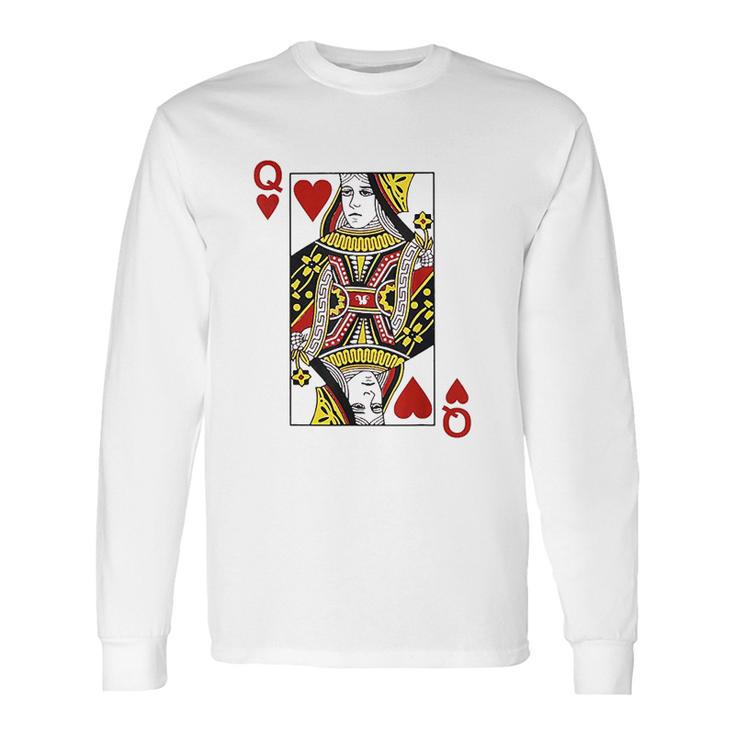 Queen Of Hearts Blackjack Cards Long Sleeve T-Shirt