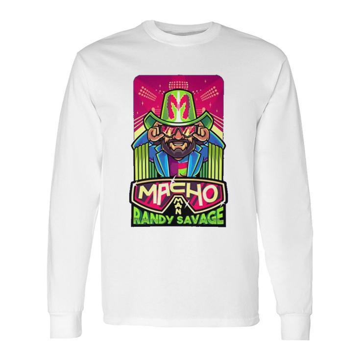 Randy Macho Man Savage Cartoon Wrestling Long Sleeve T-Shirt