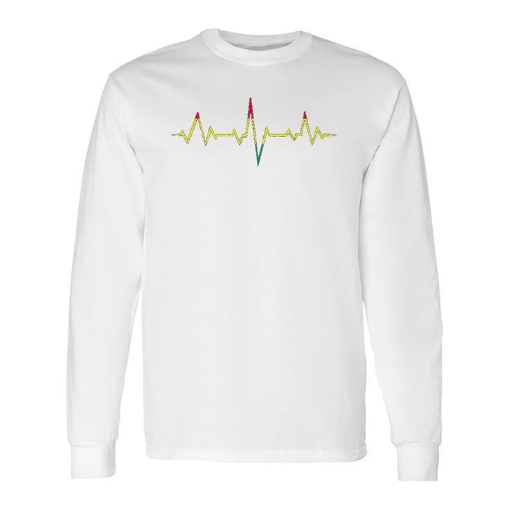 Reggae Music Heartbeat Rastafari Rasta Long Sleeve T-Shirt