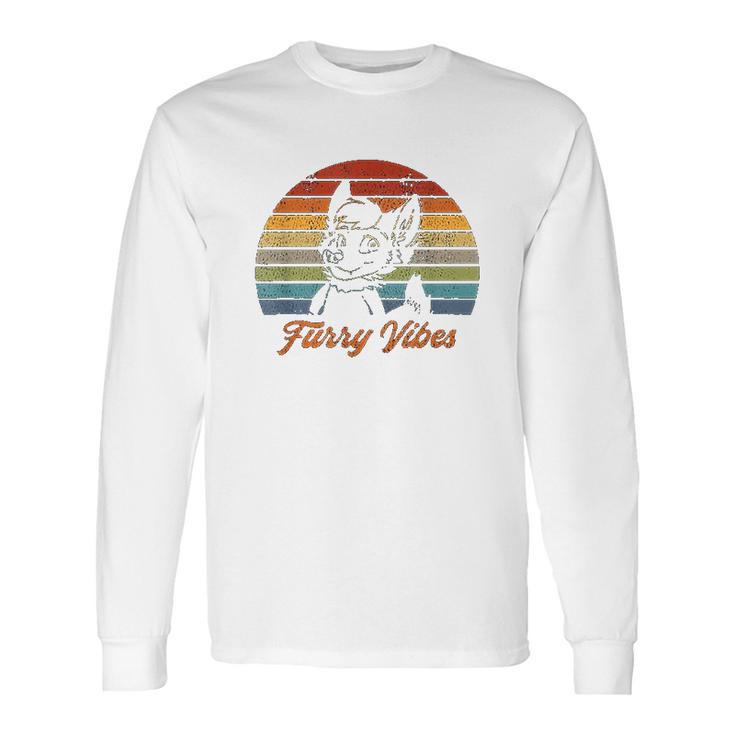 Retro Furry Fandom Furry Vibes  Cute Owo Fursuit Long Sleeve T-Shirt