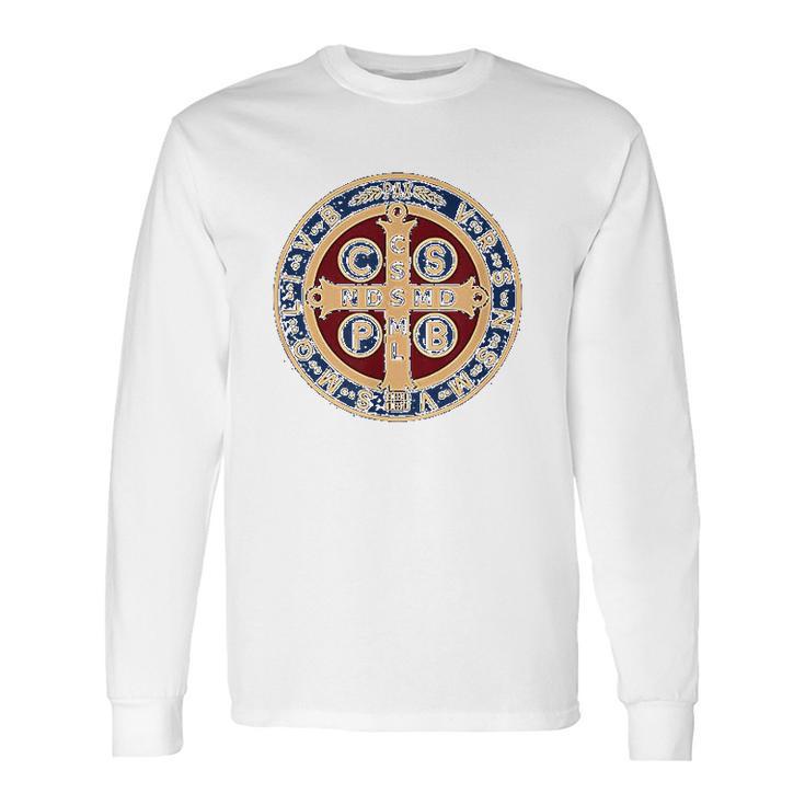 The Saint Benedict Medal Catholic Long Sleeve T-Shirt